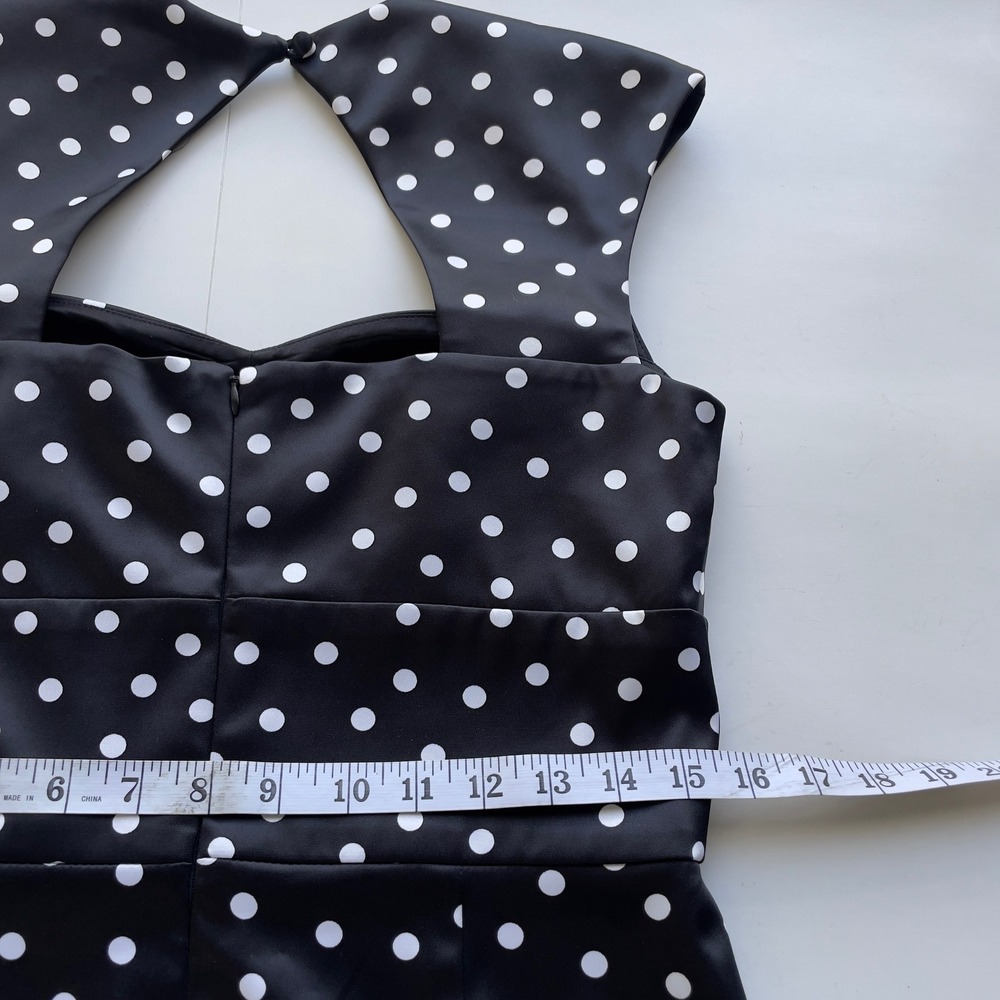 White House Black Market Sheath Dress Sz‎ 8 Polka Dot Pin-up Retro Cocktail Chic - Picture 5 of 13